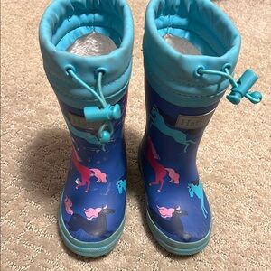 Colorful Unicorn Hatley Fleece Lined Rain Boots T6